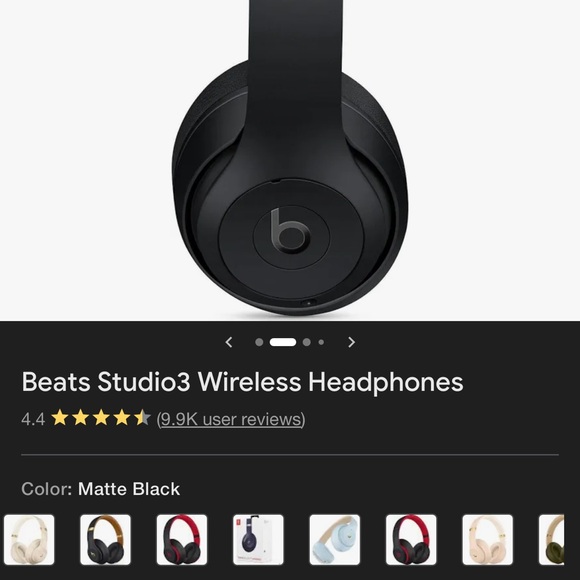 Beats by Dre Studio3 Wireless Headphones - Matte Black - Picture 2 of 2